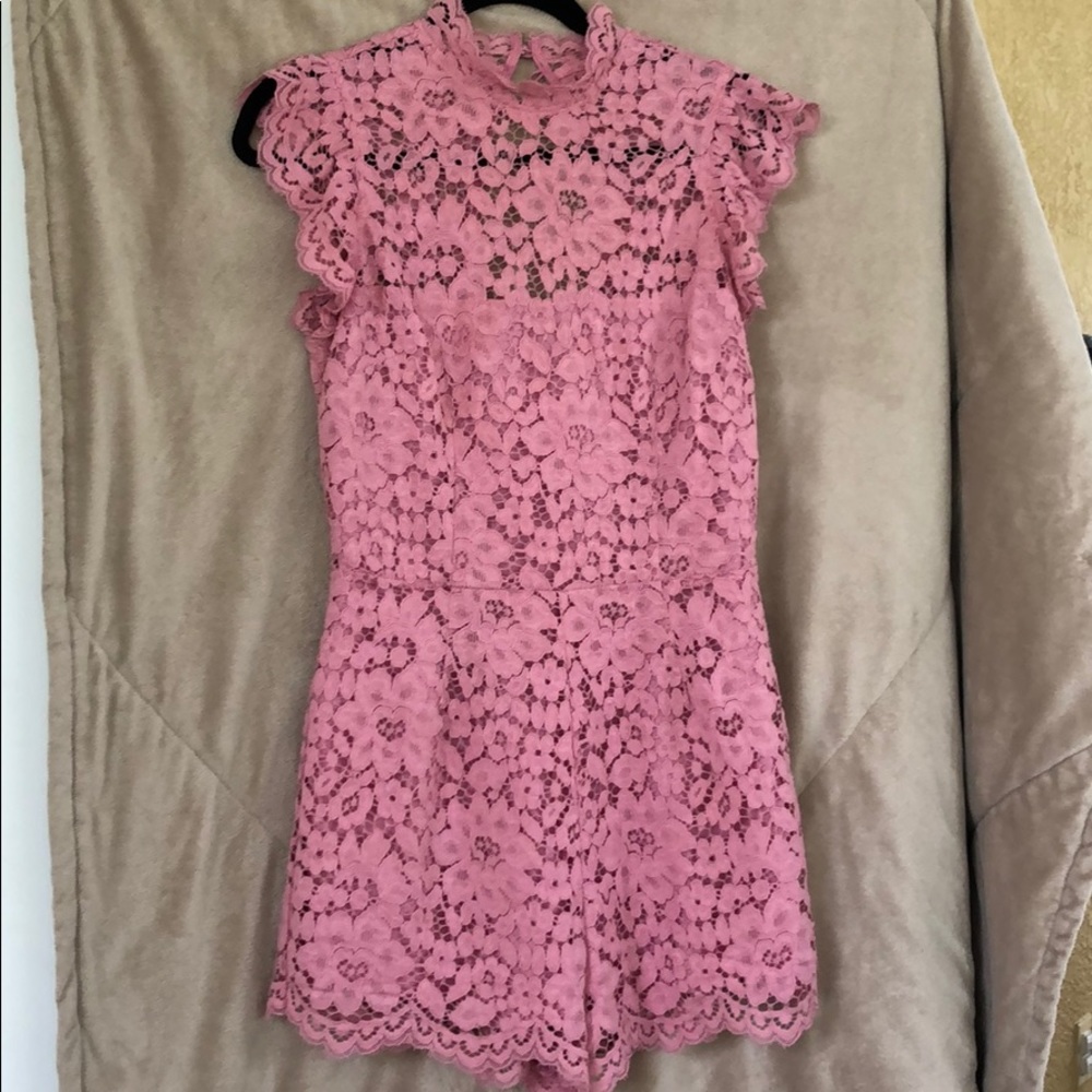 Pink lace romper